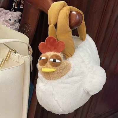 小红书同款可爱公鸡毛绒玩具咕咕鸡包包鬼迷日眼丑萌鸡崽手拎女生