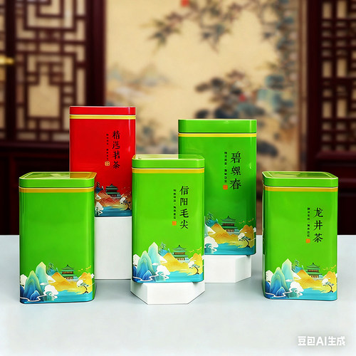 茶叶罐铁罐二两半斤装龙井罐定制