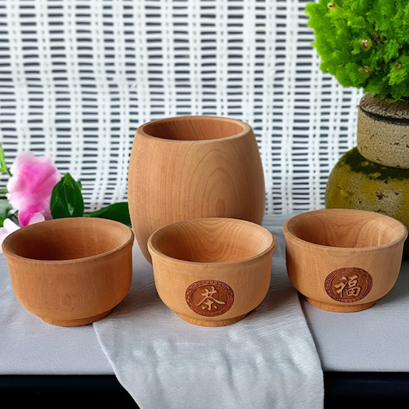 红豆杉茶杯水杯正宗原木红豆杉茶具功夫茶杯子工艺礼品雕刻实木杯