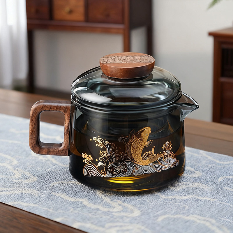 全度玻璃泡茶壶茶水分离过滤单煮茶器家用沏花茶冲红茶小功夫茶具