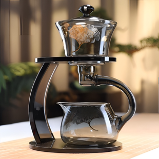 家用功夫茶壶磁吸2025新款 懒人自动泡茶神器茶具套装 泡茶杯高端
