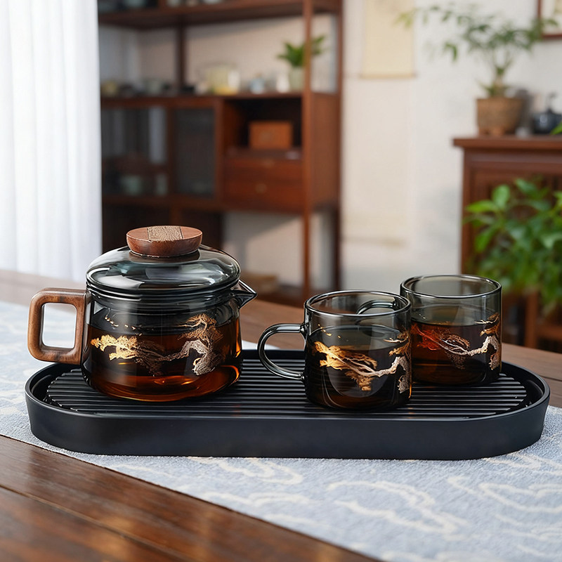 全度玻璃泡茶壶茶水分离过滤单煮茶器家用沏花茶冲红茶小功夫茶具