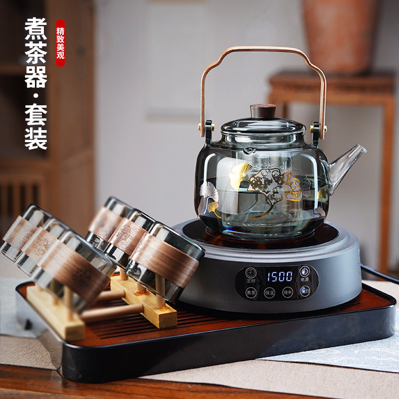 新中式茶壶高硼硅玻璃大容量烧水壶耐高温提梁壶电陶炉煮茶套装,餐饮具,茶壶,淘宝优惠券,粉丝福利购,淘宝优惠卷