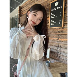 法式气质连衣裙两件套装小翻领女春夏高级感流行条纹衬衫裙短裤
