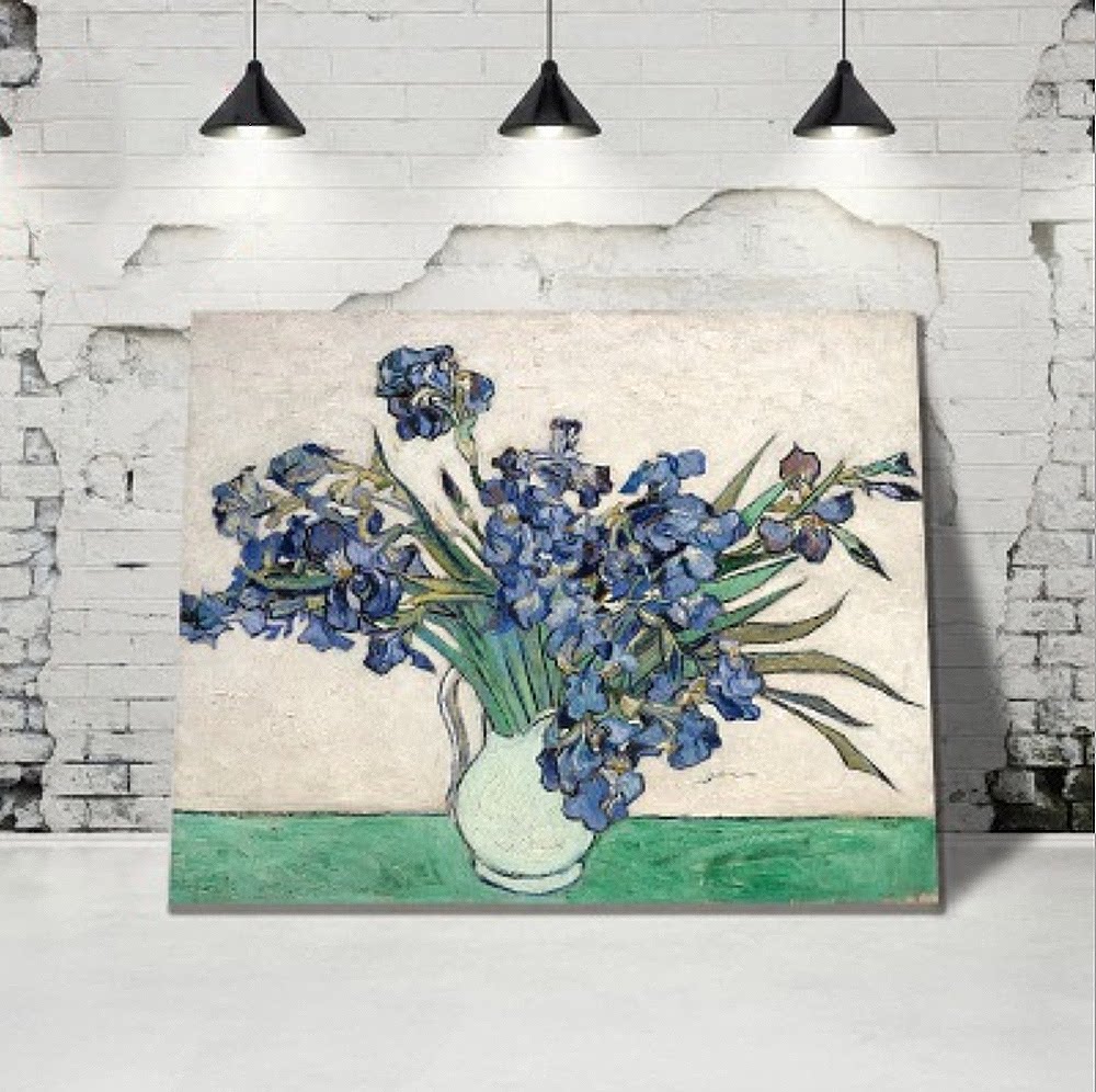 北欧风梵高鸾尾花名画diy数字油画自己绘画客厅房间装饰挂画礼物