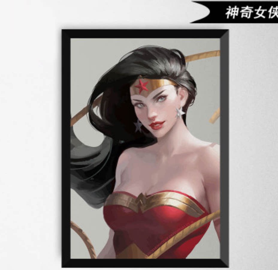 创意电影人物英雄神奇女侠diy数字油画客厅装饰挂画数码画礼物