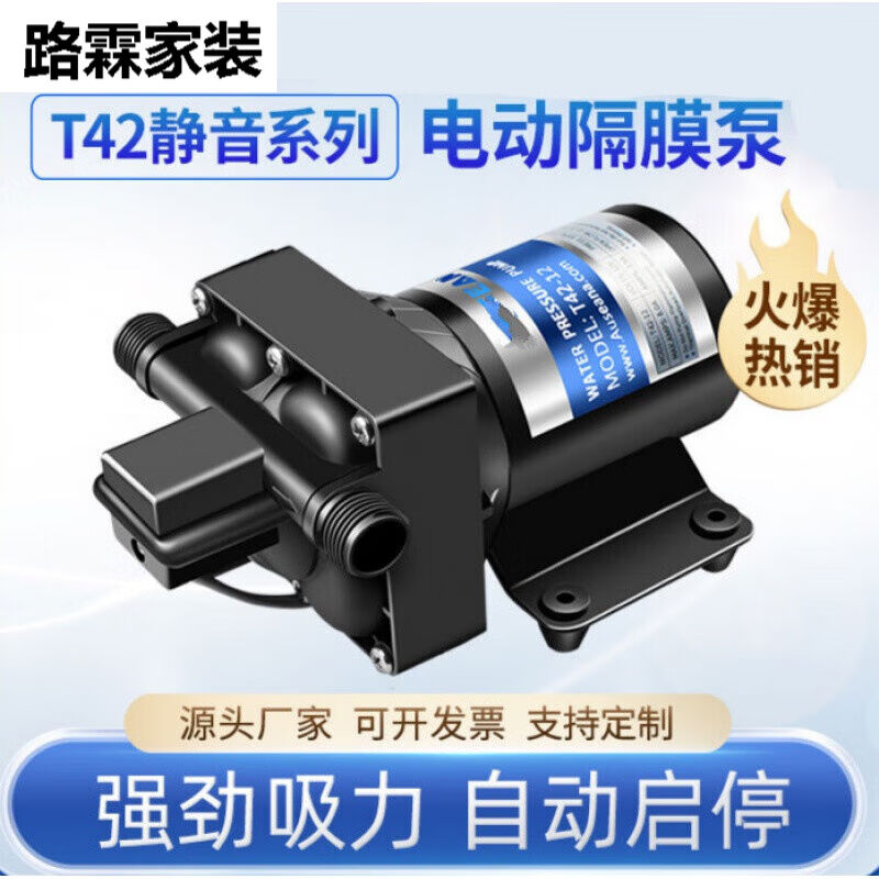 丹斯提尼T42款房车专用水泵12V24V自吸增压泵卧式直流微型电动隔