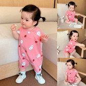 空调服爬服新生儿连体睡衣夏 哈衣薄款 婴儿连体衣短袖 男女宝宝夏装