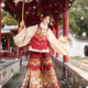 蓓蕾精灵订婚服回门宴新款 成人女 织金原创汉服敬酒红色马面裙套装