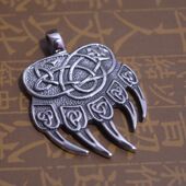 钛钢吊坠雕花北极熊爪项坠霸气潮流男士 配饰可水洗316L不锈钢饰品