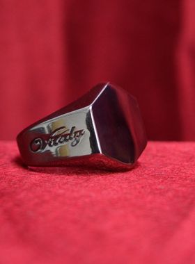 时尚风六边形镜面钛钢戒指