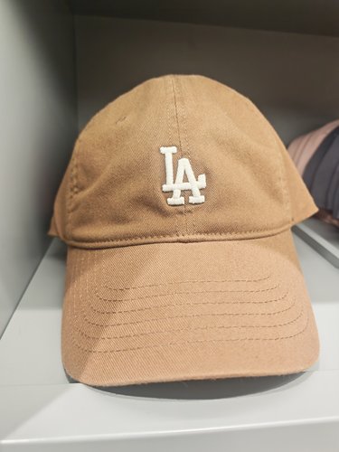 MLB鸭舌棒球帽咖啡色圆顶刺绣LA小标百搭全封32CP19