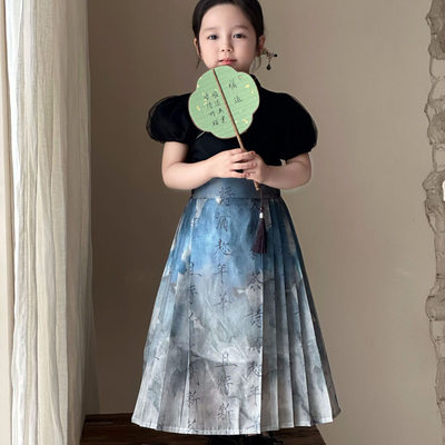 新中式泡泡袖汉服中国风马面裙