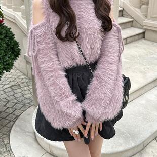 【日本GRL正品代购包邮】日系袖子2way羽毛毛茸茸针织上衣[kz312]