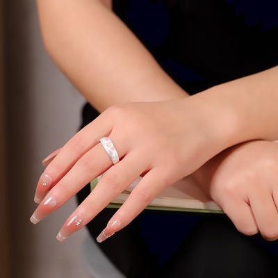 气质国风足银999.9花卉戒指