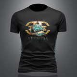 2025假模夏季新高端品质丝光棉男潮流短袖T恤QT6012AFD9978T-P75，男装T恤，阿丰达