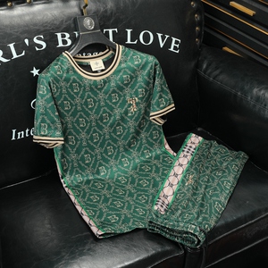 到5XL高端男士圆领短袖短裤运动休闲套装可单卖 QT6012DK8387P180图片