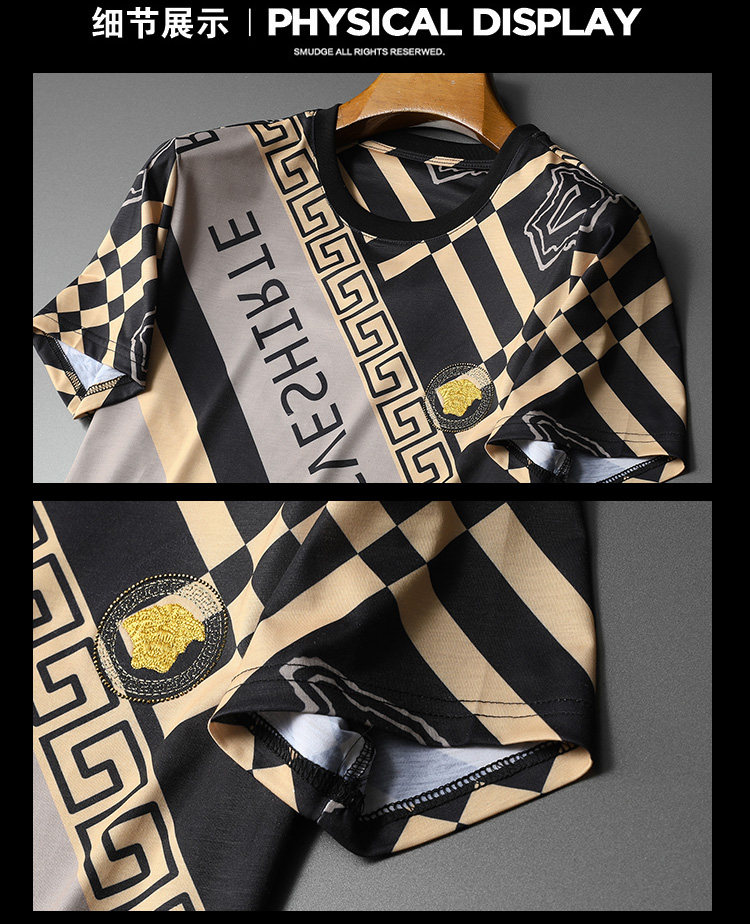 2024夏季新款高端品质丝光棉男士潮流短袖T恤QT3012AFD7006T-P70,男装T恤,钱塘6012(原3012)