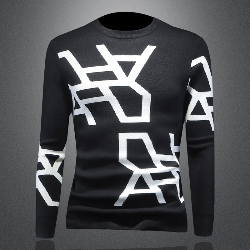 假模秋冬款新品男士圆领潮流针织衫打底毛衣QT6012AFD25023-P115，男装针织衫/毛衣，阿丰达