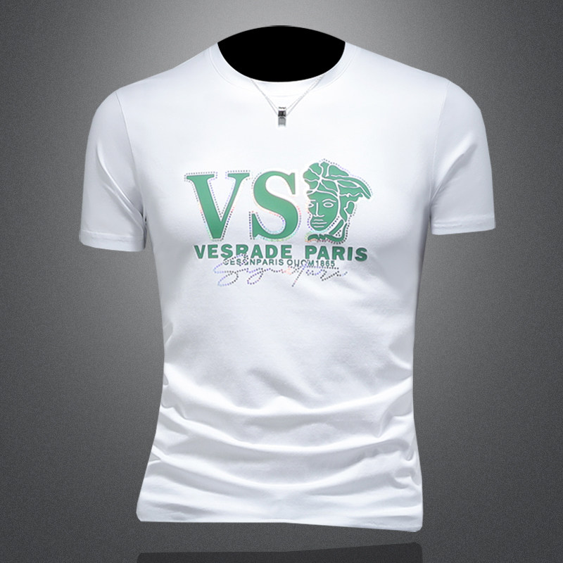 2026假模夏季新品质丝光棉男潮流短袖T恤QT6012AFD2625T-P75，男装T恤，钱塘6012(原3012)