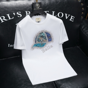 2026夏季新款品质丝光棉男潮流短袖T恤 QT6012AFD2643T-P75，男装T恤，阿丰达