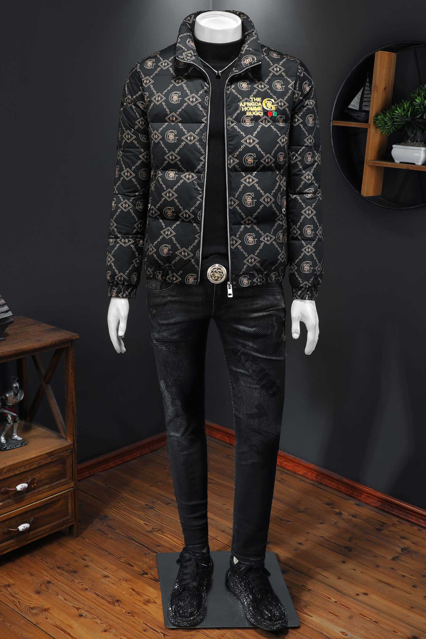 2026新款男士立领开衫时尚潮流羽绒服外套QT6012AFD7802-P310,男装羽绒服,阿丰达