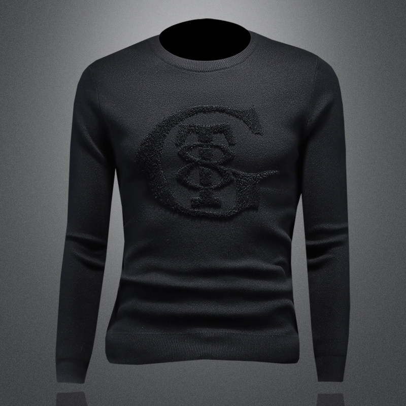 假模秋冬款新品男士圆领潮流针织衫打底毛衣QT6012AFD25025-P115，男装T恤，钱塘6012(原3012)