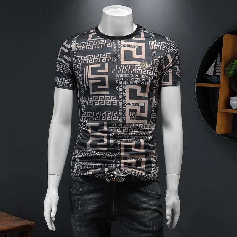 假模夏季新款高端品质丝光棉男士潮流短袖T恤QT3012AFD7005T-P70,男装T恤,钱塘6012(原3012)