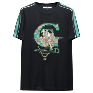 2024夏季新款高端品质丝光棉男潮流短袖T恤QT6012AFD9928T-P75图片