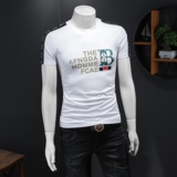 2024假模新款高端品质丝光棉男士潮流短袖T恤QT6012AFD8371T-P70，男装T恤，钱塘6012(原3012)