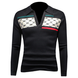 假模秋冬款新品男士翻领潮流针织衫打底毛衣QT6012AFD25006-P120，男装T恤，钱塘6012(原3012)