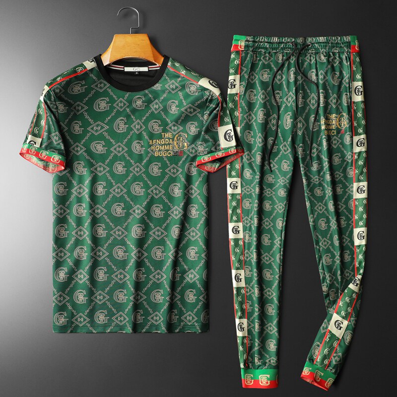 2025高端男士圆领短袖长裤运动休闲套装可单卖QT6012TZ9938P205，男装休闲套装，阿丰达