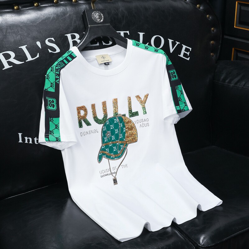 2026夏季新款高端品质丝光棉男士潮流短袖T恤QT6012AFD8363T-P70，男装T恤，阿丰达