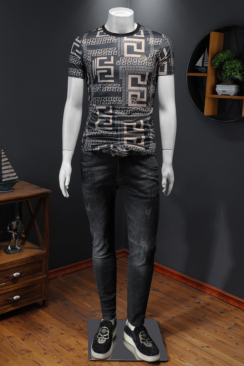 假模夏季新款高端品质丝光棉男士潮流短袖T恤QT3012AFD7005T-P70,男装T恤,钱塘6012(原3012)