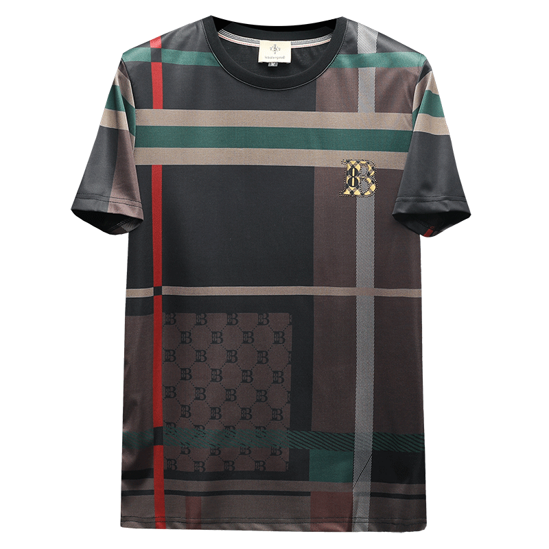 2024夏季新款高端品质丝光棉男潮流短袖T恤QT6012AFD9910T-P70,男装T恤,阿丰达