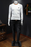2024假模四季款男士圆领潮流刺绣时尚卫衣QT6012AFD9319Y-P125，男装卫衣，钱塘6012(原3012)