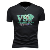 2026假模夏季新品质丝光棉男潮流短袖T恤QT6012AFD2625T-P75，男装T恤，钱塘6012(原3012)