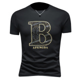 2026假模夏季新品质丝光棉男潮流短袖T恤QT6012AFD2606T-P75，男装T恤，钱塘6012(原3012)