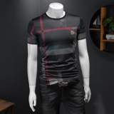 假模夏季新款高端品质丝光棉男士潮流短袖T恤QT3012AFD7001T-P70，男装T恤，钱塘6012(原3012)