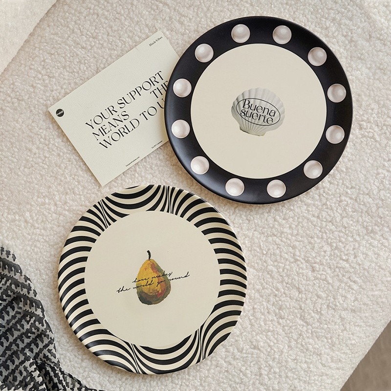 环保竹纤维平盘圆形高级感餐盘