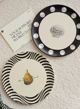 Easygood北欧高级感竹纤维餐盘家用甜品平盘首饰盘环保露营菜盘子