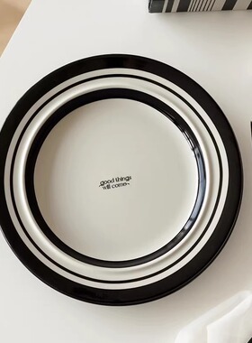 Easygood复古小众简约陶瓷西餐牛排盘北欧高颜值早餐盘创意菜盘子