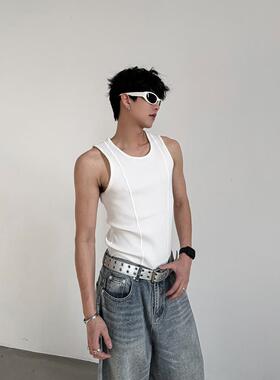 THREENINE 纯色背心棉质三色修身基础款男弹力百搭不透色内搭上衣