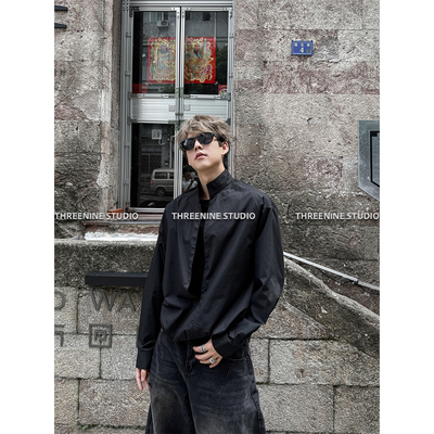 THREENINE早秋假两件立领衬衫