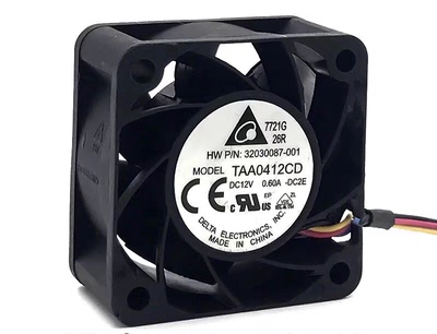 台达 TAA0412CD 4020 12V 0.60A 4CM 双滚珠 大风量 温控散热风扇