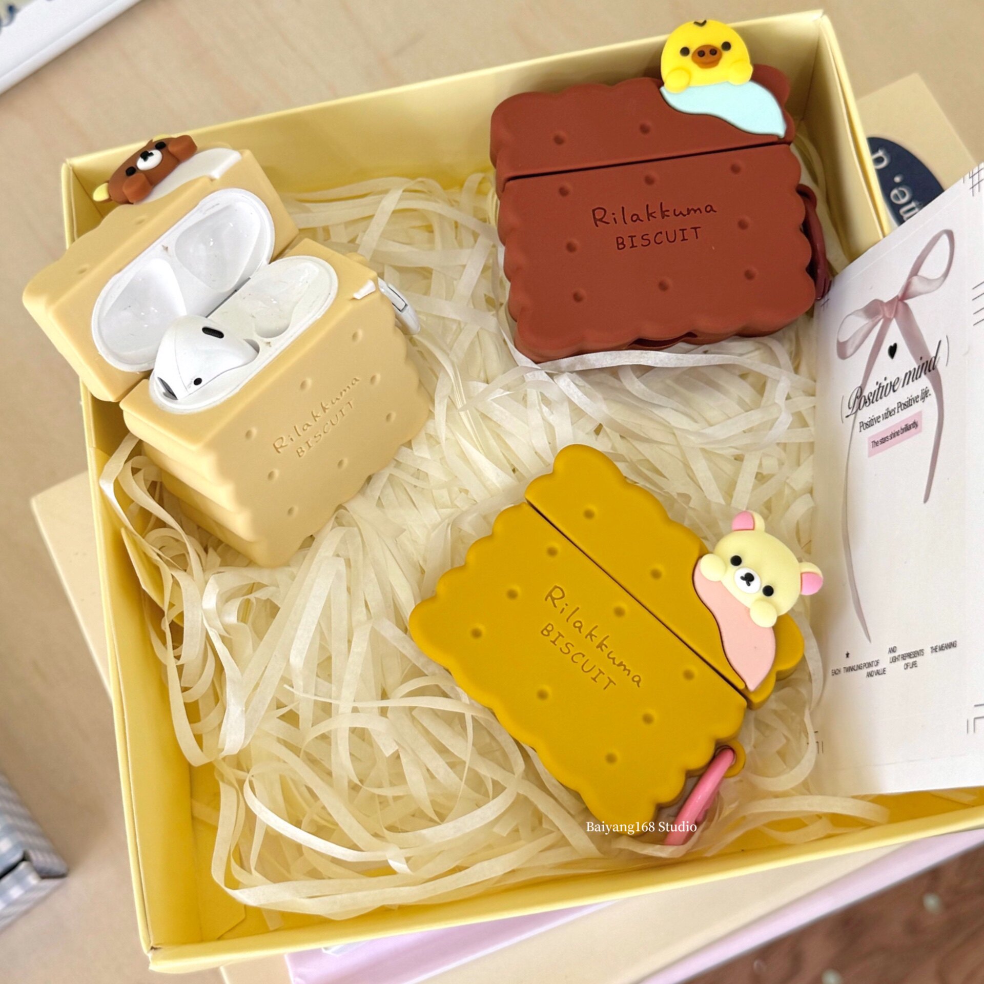 可爱卡通立体饼干小熊适用airpodspro2苹果无线蓝牙耳机壳airpods4新款airpods1/2代耳机套防摔3代硅胶保护套