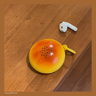 创意仿真蛋黄酥适用于苹果耳机保护套airpods4无线蓝牙耳机壳三四代airpodpro2二代ipod耳机仓airpods3保护壳
