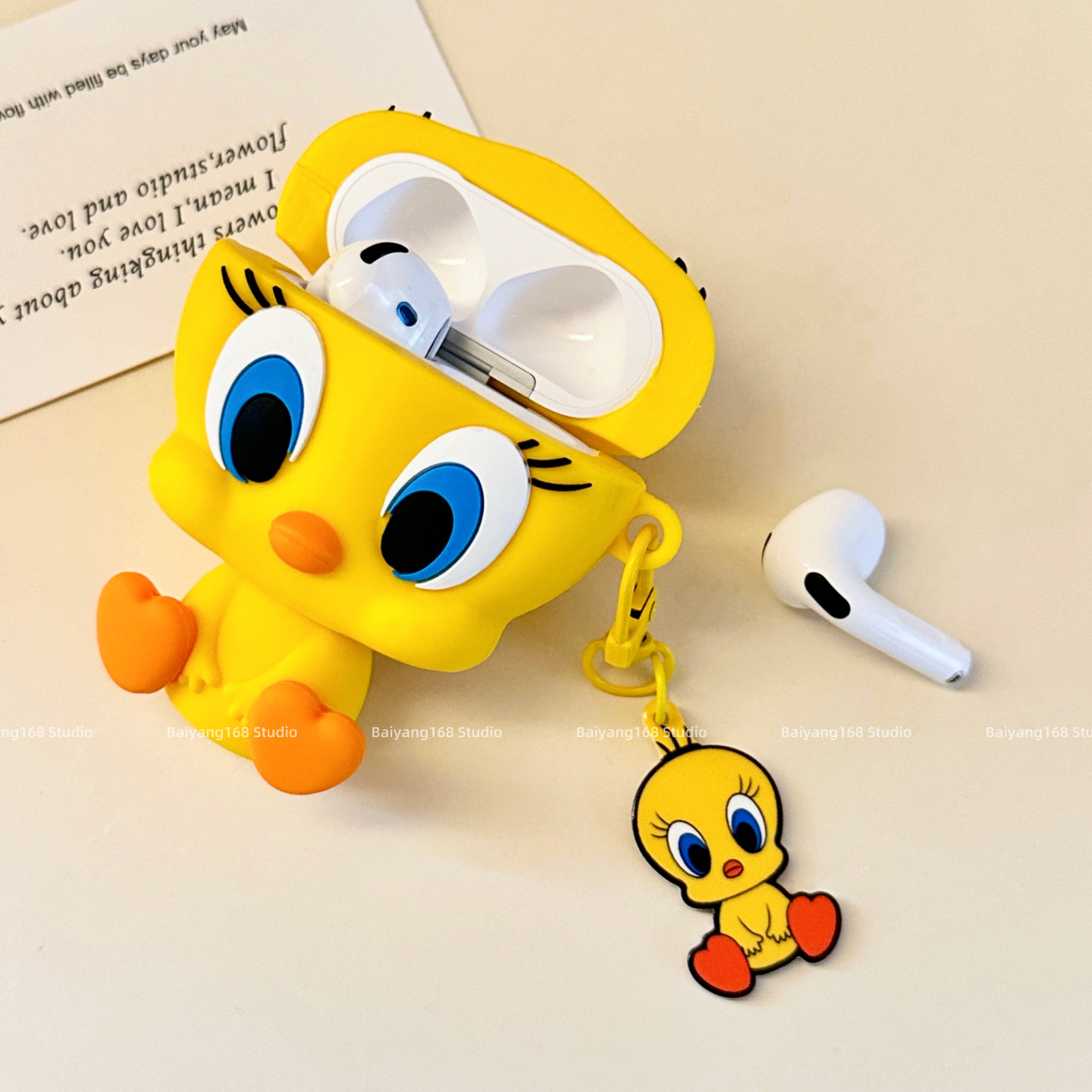 ins可爱卡通黄色崔迪鸟适用airpods4保护套苹果耳机保护壳