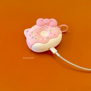 粉色甜甜圈kitty猫适用苹果耳机保护套airpodspro2代无线蓝牙耳机壳三代airpod二代ipod耳机套airpods3硅胶软