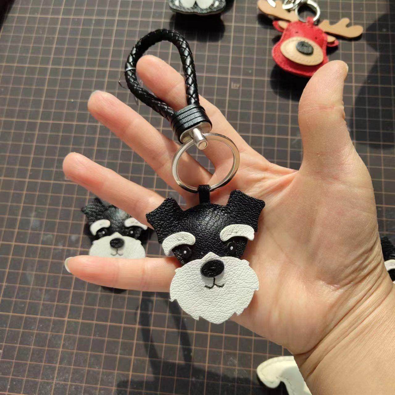 雪纳瑞钥匙扣宠物狗狗包挂饰头层羊皮手作精致皮质高档钥匙扣挂件,服饰配件/皮带/帽子/围巾,钥匙扣,淘宝优惠券,粉丝福利购,淘宝优惠卷
